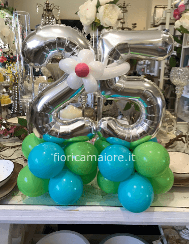 Composizione palloncini con Numeri e base garland semplice